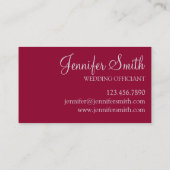 ブライダル結婚のベルフローラ弓の牧師の高官 名刺 (裏面)