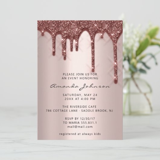 ブライダル結婚の誕生日16番目のバラ金ゴールド3Dドライブ 招待状 (スタンド正面)