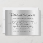 ブライダル結婚ズブルガンディマルサラシルバーフローラ 招待状 (裏面)