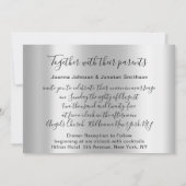 ブライダル結婚ズブルーシルバーグレーバラフローラ 招待状 (裏面)