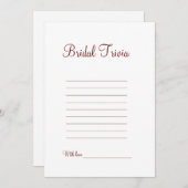 ブライダル結婚トリビアブライダルシャワーゲーム シーズンカード (正面/裏面)