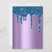 ブライダル結婚誕生日第16期青紫色3Dドリップ 招待状 (裏面)