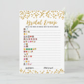ブライダル絵文字ゲームと回答ブライダルシャワーカード 招待状 (スタンド正面)