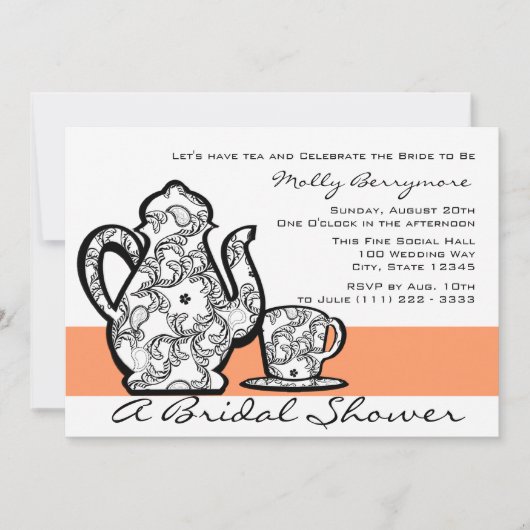 ブライダル茶の色が変わる 招待状 (正面)