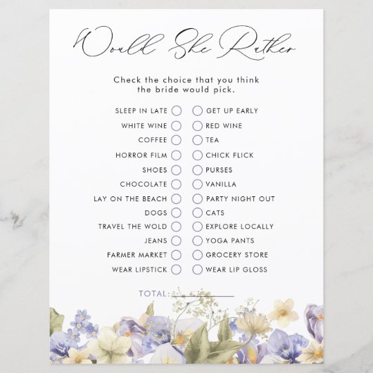 ブライダル茶は彼女はむしろブライダルシャワーゲーム (正面)