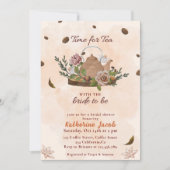 ブライダル茶パーティーフローラ秋ブライダルシャワー 招待状 (正面)