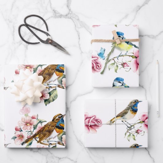 ブライダル茶パーティー水彩包み紙シート ラッピングペーパーシート (正面)