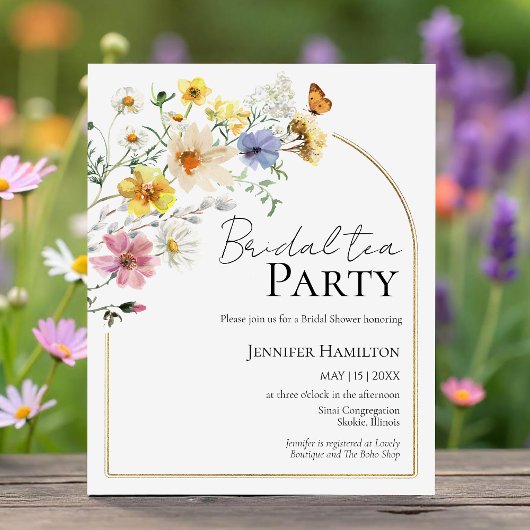 ブライダル茶パーティー |ワイルドフラワーボホブライダルシャワー