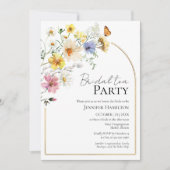 ブライダル茶パーティー |ワイルドフラワーボホブライダルシャワー 招待状 (正面)