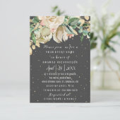 ブライダル誕生日花金ゴールドミントホワイトウォーター色 招待状 (スタンド正面)