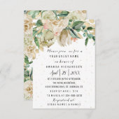 ブライダル誕生日花金ゴールドミントホワイトウォーター色 招待状 (正面/裏面)