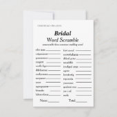 ブライダル語スクランブルブライダルシャワーゲームカード 招待状 (正面)