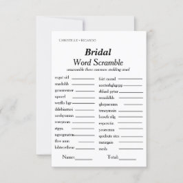 ブライダル語スクランブルブライダルシャワーゲームカード 招待状