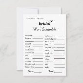 ブライダル語スクランブルブライダルシャワーゲームカード 招待状 (正面)