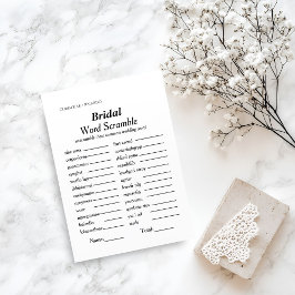ブライダル語スクランブルブライダルシャワーゲームカード 招待状