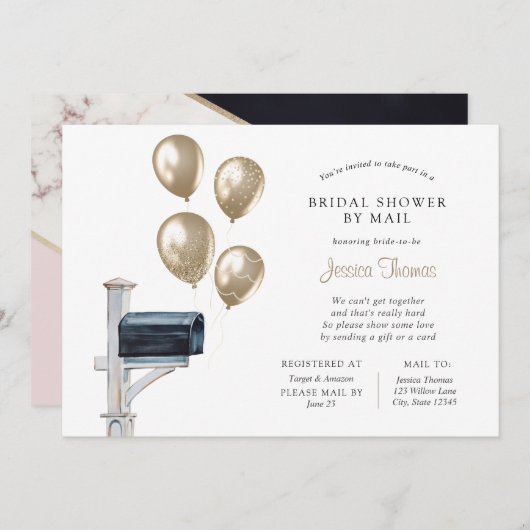 ブライダル長距離シャワー（郵便） 招待状 (正面/裏面)