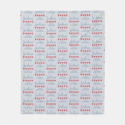 ブライダル＆ウェディングパーティー５ハートアッシャー フリースブランケット (正面)