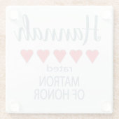 ブライダル&ウェディングパーティー5 ハートのマトロン・オブ・オナー ガラスコースター (裏面)