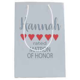 ブライダル＆ウェディングパーティー５ ハートのマトロン・オブ・オナー ミディアムペーパーバッグ