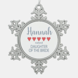 ブライダル＆ウェディングパーティー５ ハート 花嫁の娘 スノーフレークピューターオーナメント