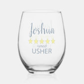 ブライダル&ウェディングパーティー5スターアッシャー ステムなしワイングラス (裏面)