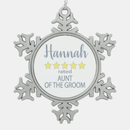 ブライダル&ウェディングパーティー5スターオウズオブグルーム スノーフレークピューターオーナメント