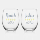 ブライダル&ウェディングパーティー5スターブライド&グルーマー ステムなしワイングラス (裏面)