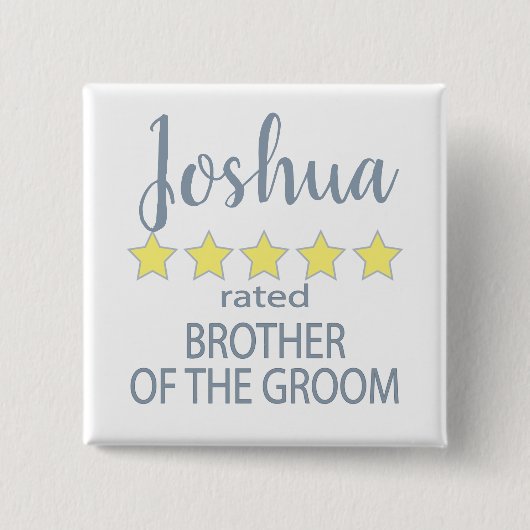 ブライダル&ウェディングパーティー5スターブラザーオブグルーミング 缶バッジ (正面)