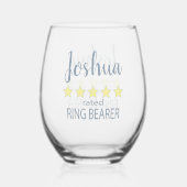 ブライダル&ウェディングパーティー5スターリングや輪ベアラー ステムなしワイングラス (裏面)