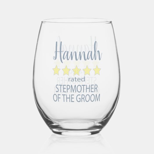 ブライダル&ウェディングパーティー5スター新郎の義母 ステムなしワイングラス (正面)