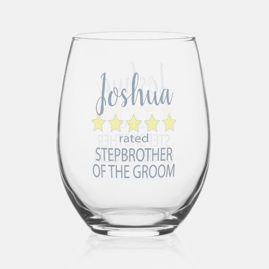 ブライダル&ウェディングパーティー5スター義兄の新郎 ステムなしワイングラス (正面)