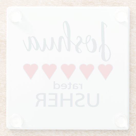 ブライダル&ウェディングパーティー5ハートアッシャー ガラスコースター (裏面)