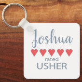 ブライダル&ウェディングパーティー5ハートアッシャー キーホルダー (正面)