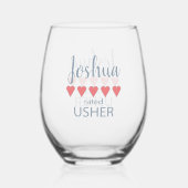 ブライダル&ウェディングパーティー5ハートアッシャー ステムなしワイングラス (裏面)