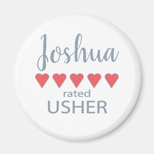 ブライダル&ウェディングパーティー5ハートアッシャー マグネット (正面)