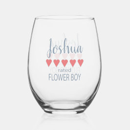 ブライダル&ウェディングパーティー5ハートフラワーボーイ ステムなしワイングラス