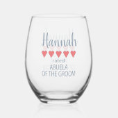 ブライダル&ウェディングパーティー5ハートブエラオブグルーム ステムなしワイングラス (裏面)