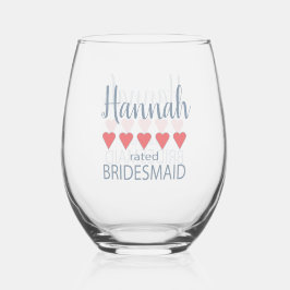 ブライダル&ウェディングパーティー5ハートブライドメイド ステムなしワイングラス