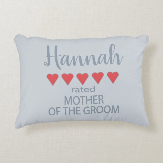 ブライダル&ウェディングパーティー5ハート母の新郎 アクセントクッション (正面)