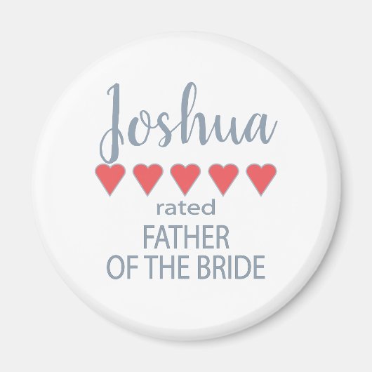 ブライダル&ウェディングパーティー5ハート花嫁の父 マグネット (正面)