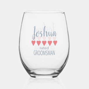 ブライダル&ウェディングパーティー5ハートGroomsman ステムなしワイングラス