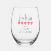 ブライダル&ウェディングパーティー5花嫁のいとこ ステムなしワイングラス (裏面)