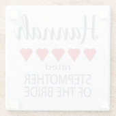 ブライダル&ウェディングパーティー5花嫁のハート継母 ガラスコースター (裏面)