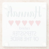 ブライダル&ウェディングパーティー5花嫁のハート義姉 ガラスコースター (裏面)