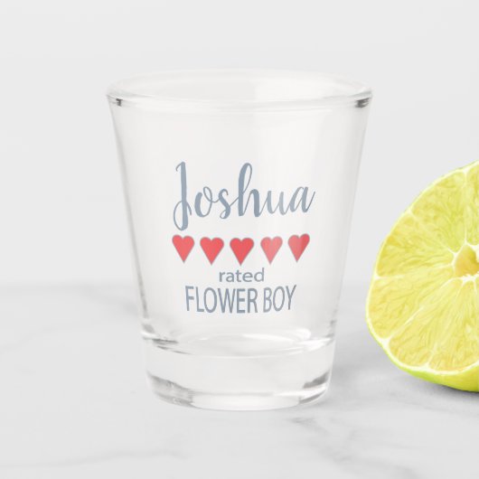 ブライダル＆ウェディングパーティー　５つのハートの花の少年 ショットグラス (正面)