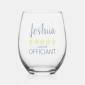 ブライダル&ウェディングパーティー 5つ星オフィシエント ステムなしワイングラス (裏面)