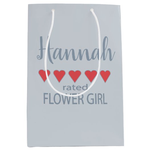 ブライダル＆ウェディングパーティー ５ ハート フラワーガール ミディアムペーパーバッグ (正面)