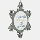 ブライダル＆ウェディングパーティー 5つ星 新婦の叔母 スノーフレークピューターオーナメント (左)