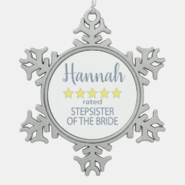 ブライダル&ウェディングパーティー 5つ星 新婦の姉妹 スノーフレークピューターオーナメント