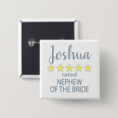 ブライダル＆ウェディングパーティー 5つ星 新婦の甥 缶バッジ (正面&裏面)